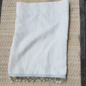 Elegant White Beaded Curtain Panel